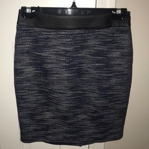 Ann Taylor Leather and Tweed Skirt